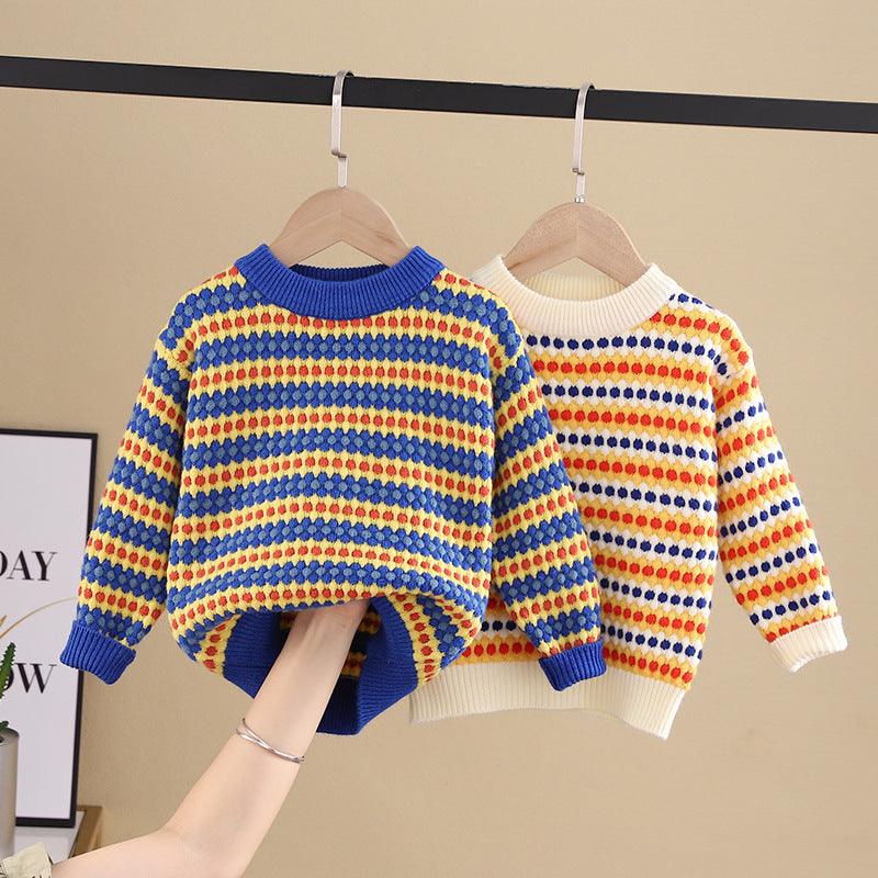 Rainbow Stripes Pullover Sweater - Babyzy