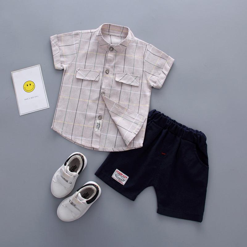 Cool and Classic – 2-Piece Short Sleeve Shirt and Shorts Set for Boys - Babyzy