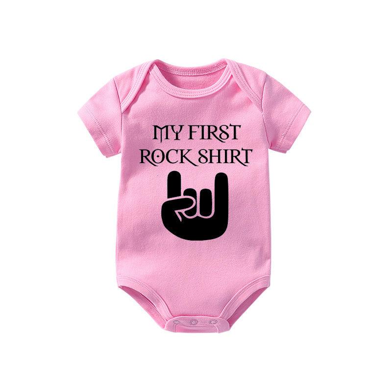 Little Rebel – Finger Letter Printed Baby Romper - Babyzy