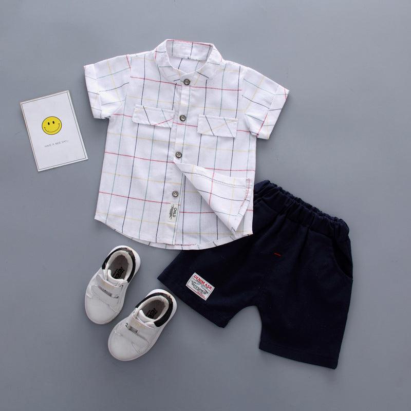 Cool and Classic – 2-Piece Short Sleeve Shirt and Shorts Set for Boys - Babyzy