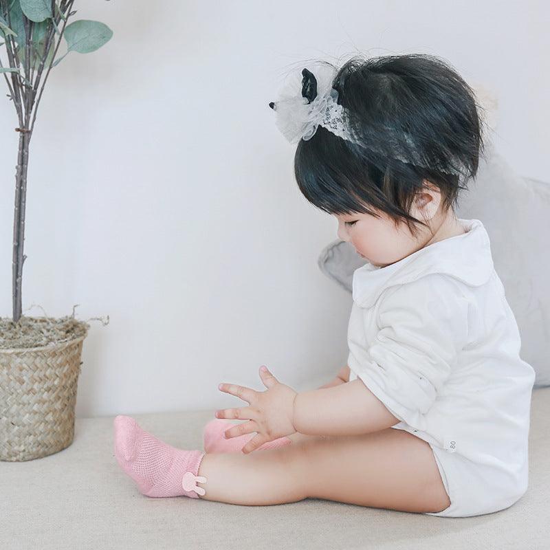 🧦 Tiny Toes, Big Comfort – Breathable Mesh Summer Socks for Newborns (3 Pairs) - Babyzy