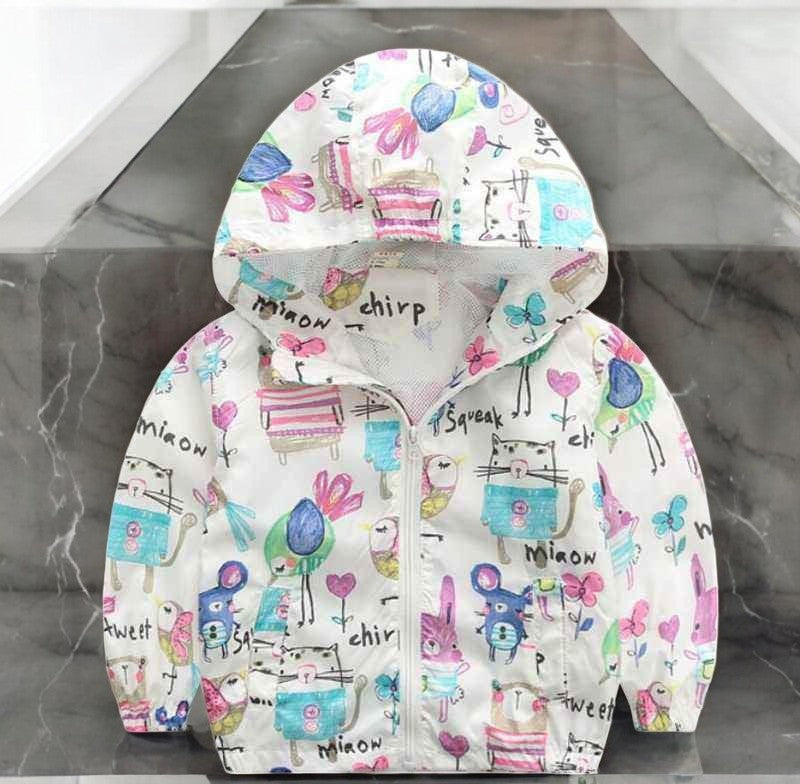 Rawr & Roam – Cartoon Dinosaur Zip-Up Jacket for Kids
