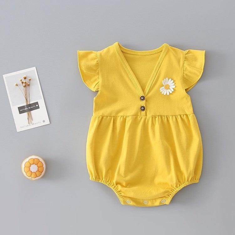 Sweet Summer Style! Newborn Baby Girl One-Piece Romper ☀️🌸 - Babyzy