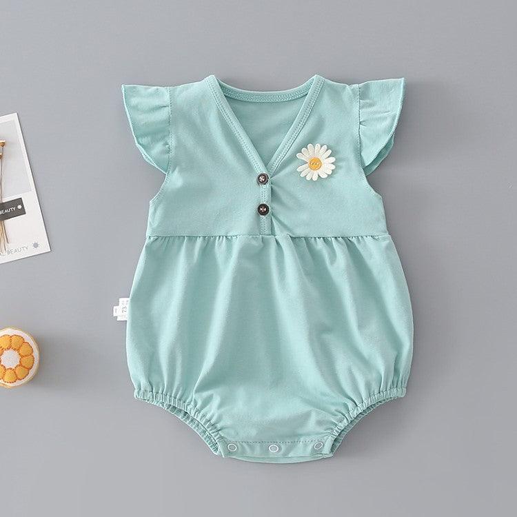Sweet Summer Style! Newborn Baby Girl One-Piece Romper ☀️🌸 - Babyzy