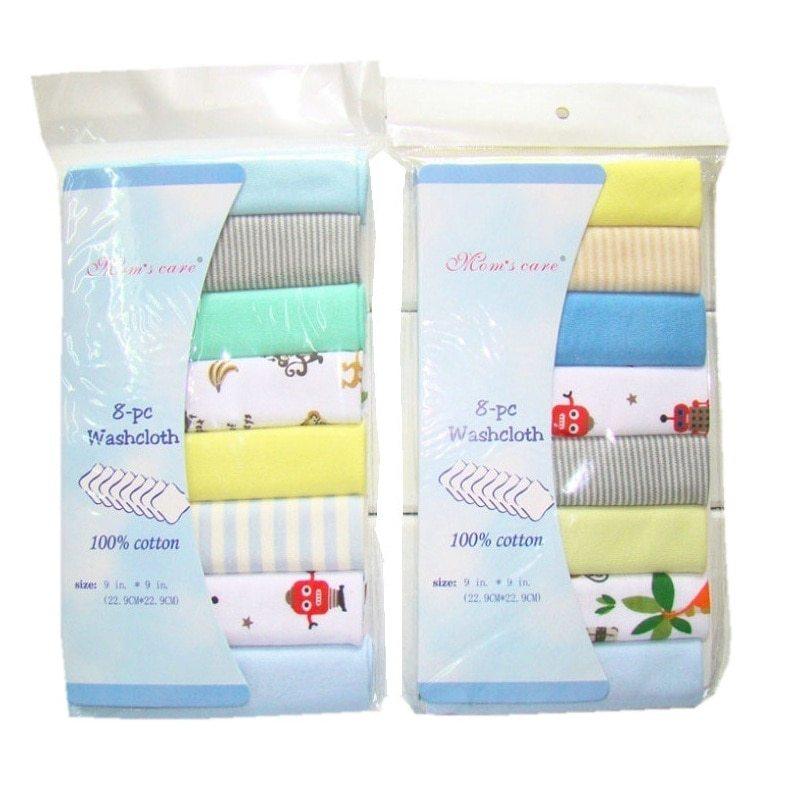 8pcs Pack Cotton Newborn Baby Towels - Babyzy