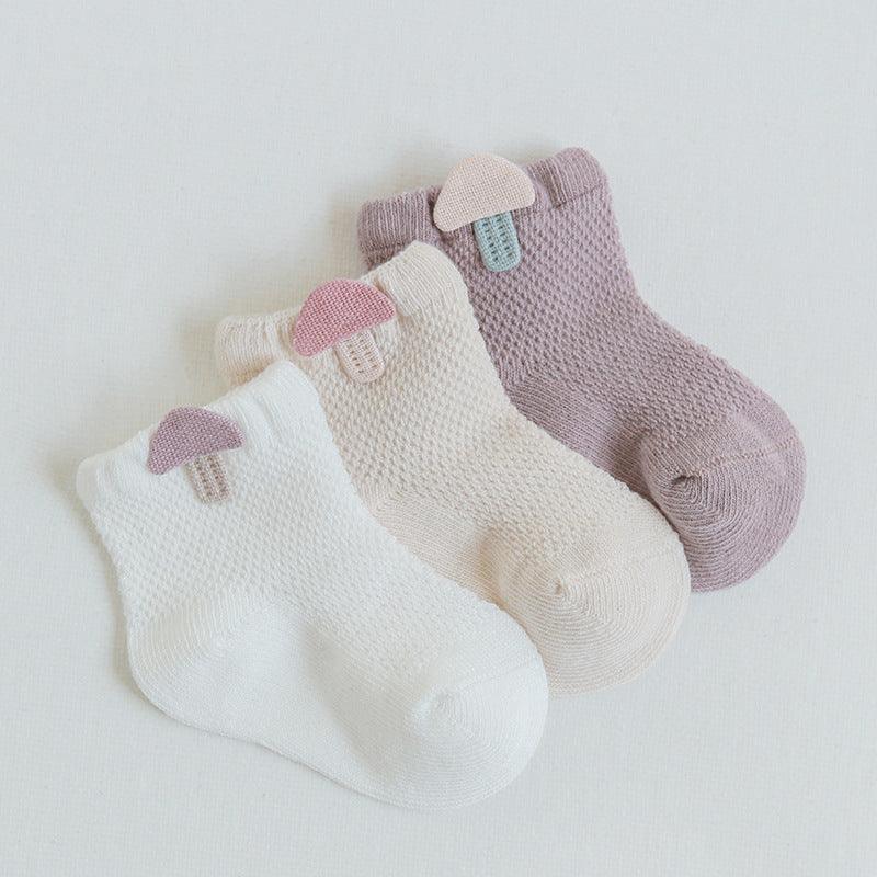 🧦 Tiny Toes, Big Comfort – Breathable Mesh Summer Socks for Newborns (3 Pairs) - Babyzy
