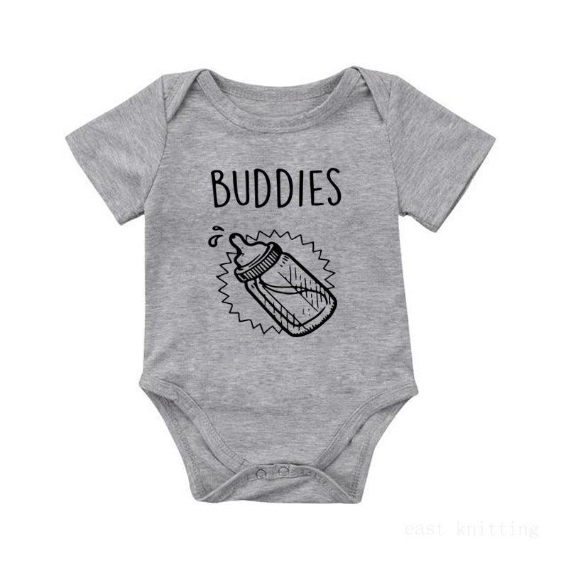 So Cute! ๐ผ Playful Bottle Print Summer Romper for Newborns - Babyzy