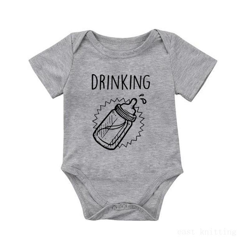 So Cute! ๐ผ Playful Bottle Print Summer Romper for Newborns - Babyzy