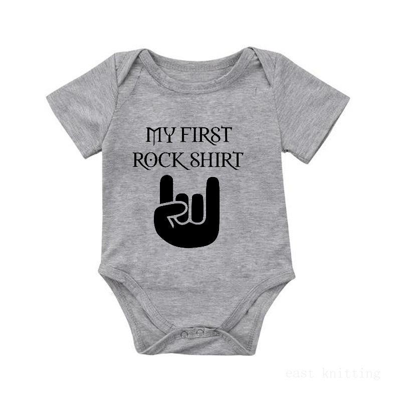 Little Rebel – Finger Letter Printed Baby Romper - Babyzy