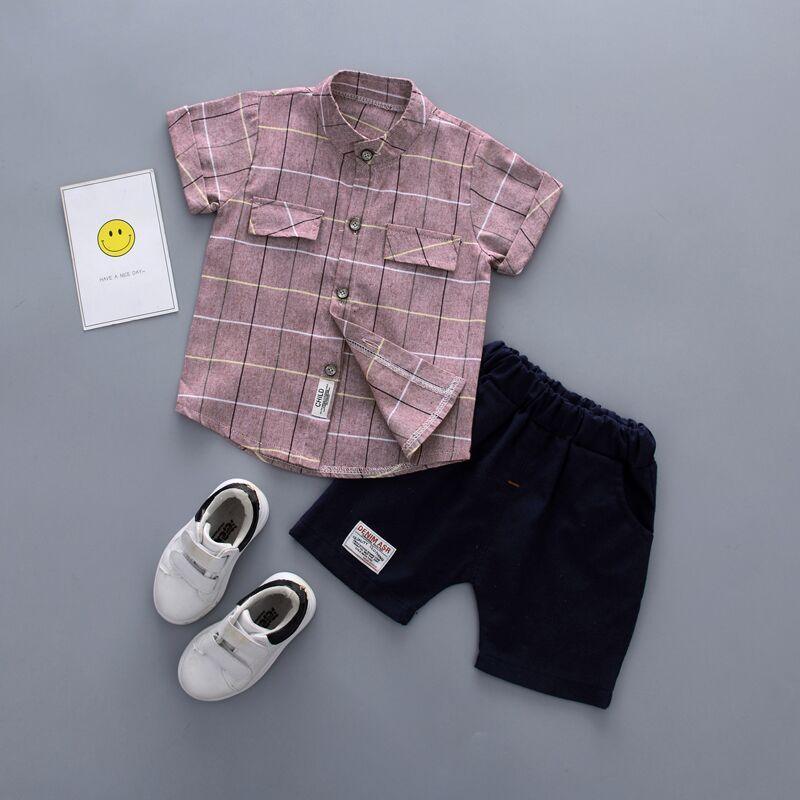 Cool and Classic – 2-Piece Short Sleeve Shirt and Shorts Set for Boys - Babyzy
