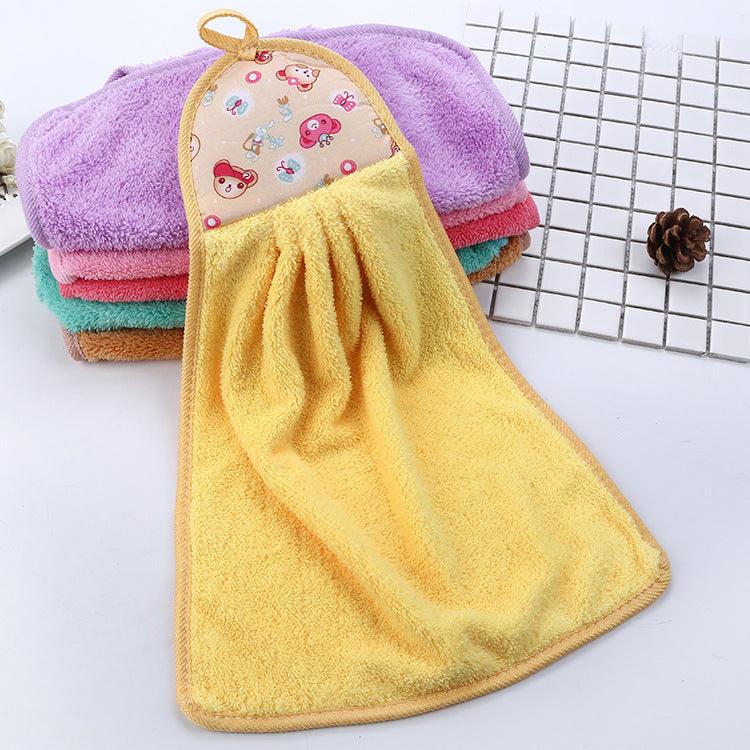 Water quick-drying hanging coral fleece hand towel - Babyzy