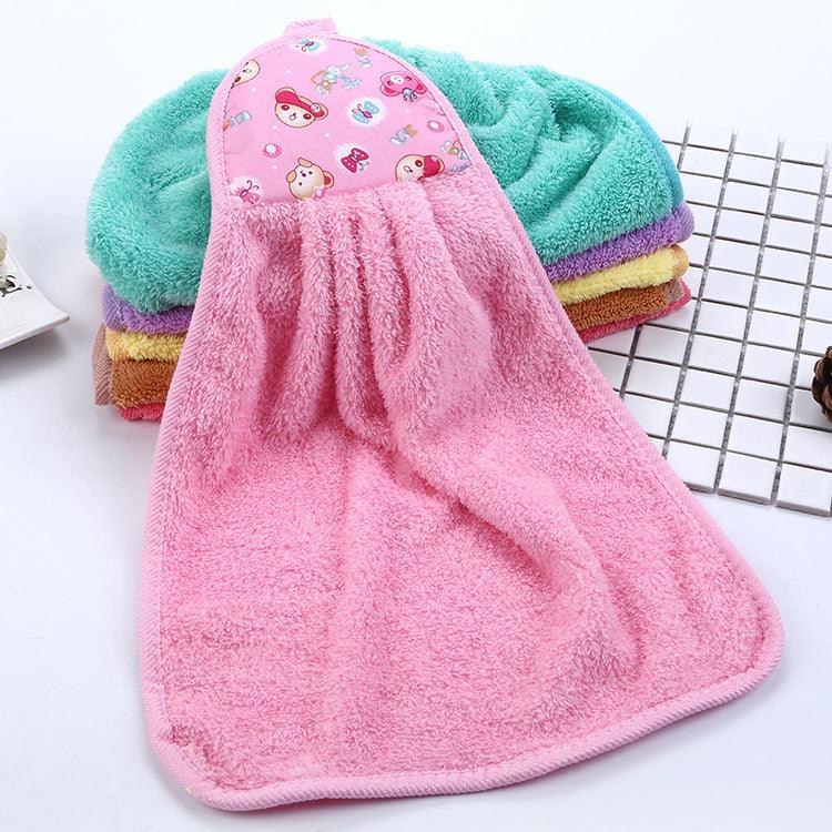Water quick-drying hanging coral fleece hand towel - Babyzy