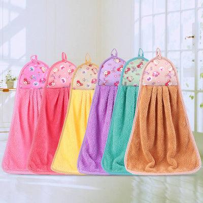 Water quick-drying hanging coral fleece hand towel - Babyzy