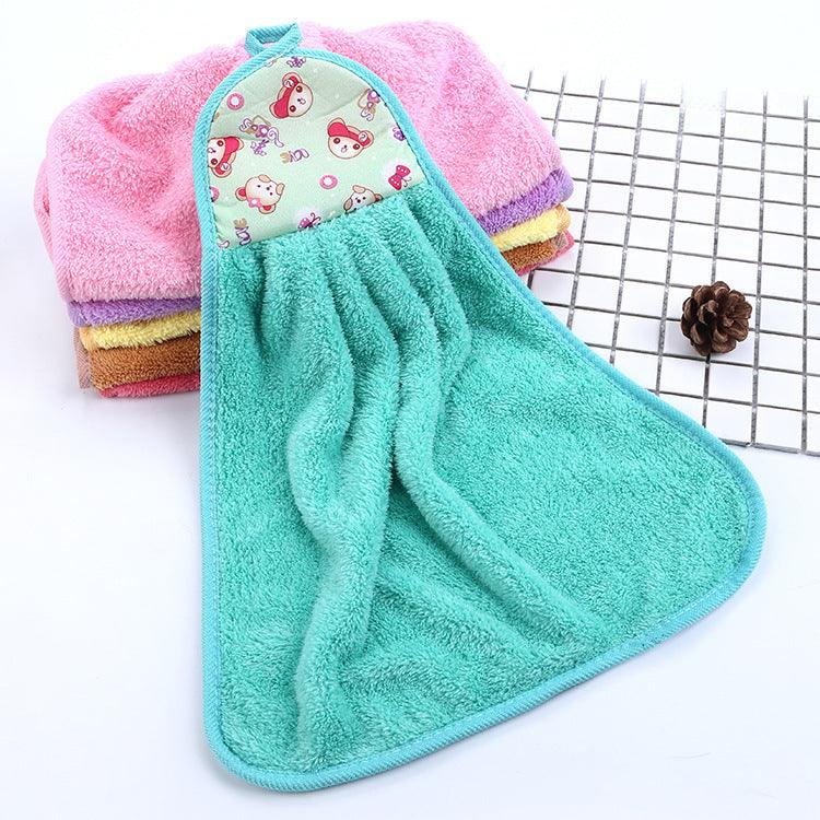 Water quick-drying hanging coral fleece hand towel - Babyzy