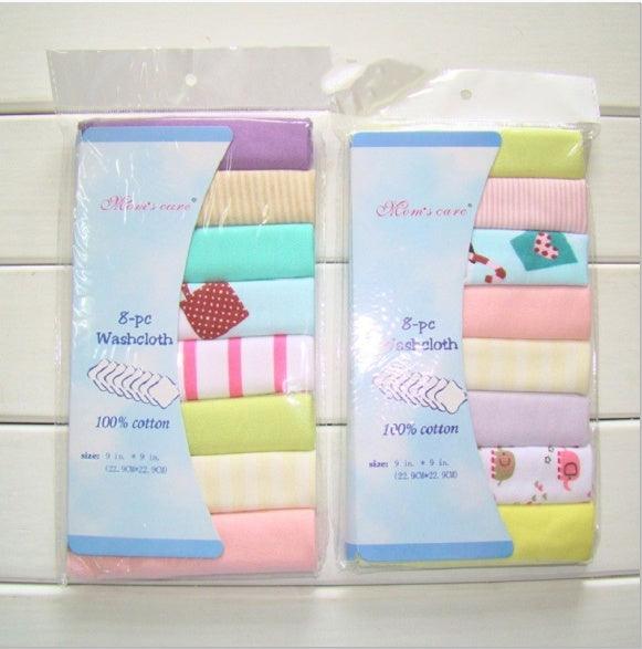 8pcs Pack Cotton Newborn Baby Towels - Babyzy