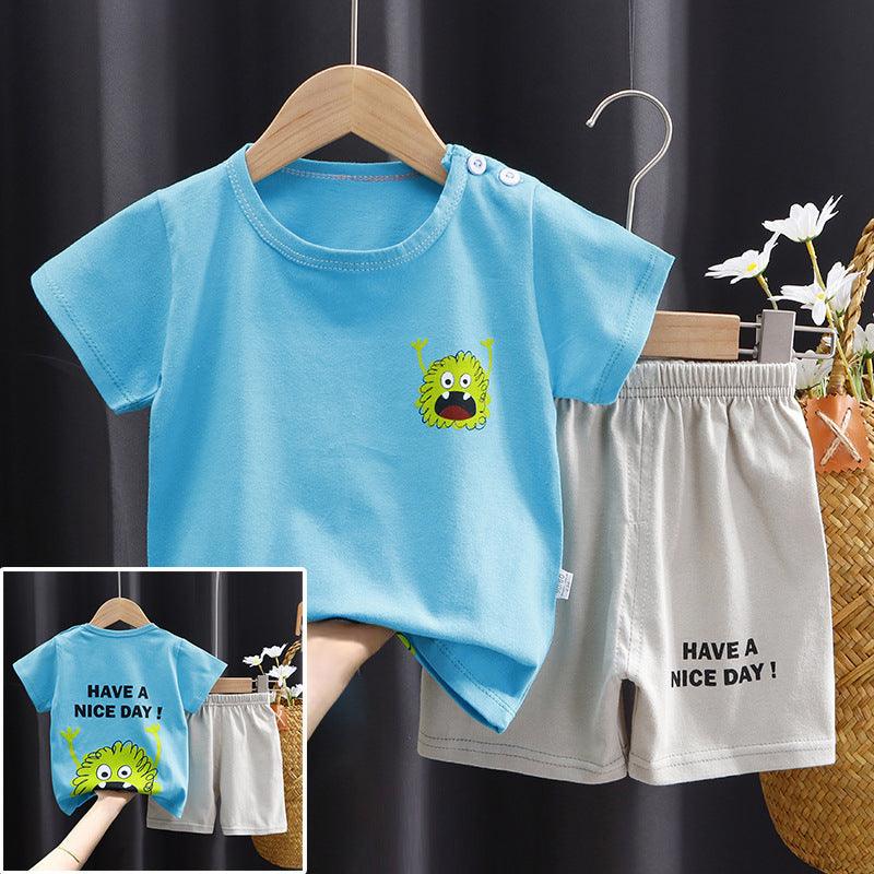 ☀️ Play All Day Set – 100% Cotton Short-Sleeved T-Shirt & Shorts for Kids - Babyzy