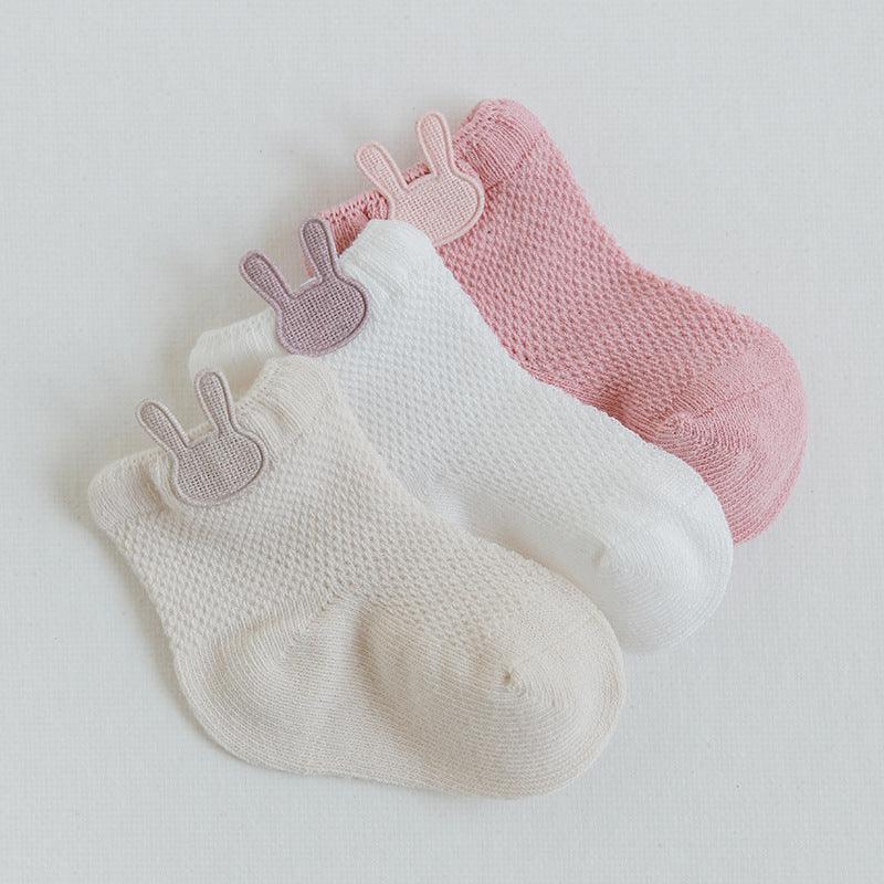 🧦 Tiny Toes, Big Comfort – Breathable Mesh Summer Socks for Newborns (3 Pairs) - Babyzy