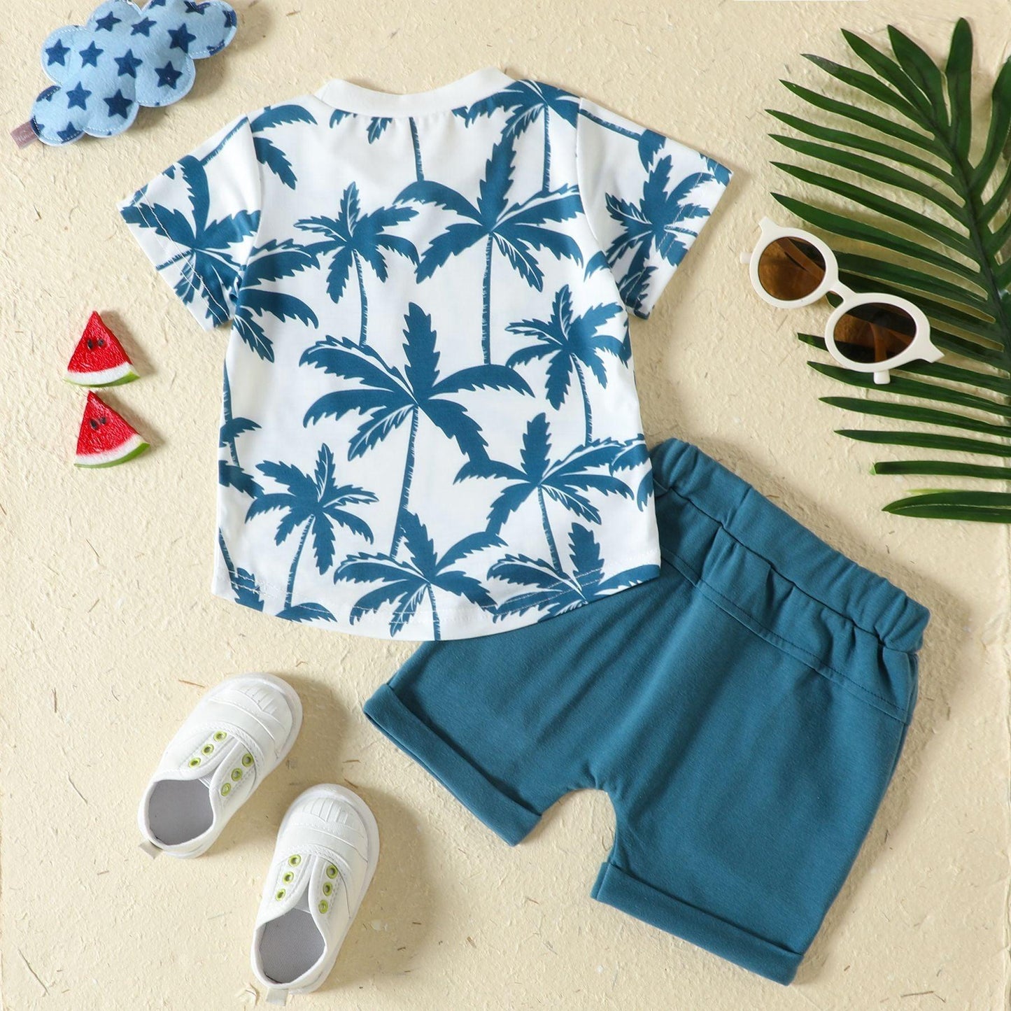 🌴 Tropic Explorer Set – Sports-Style T-Shirt & Shorts for Kids (Bold Jungle Print) - Babyzy