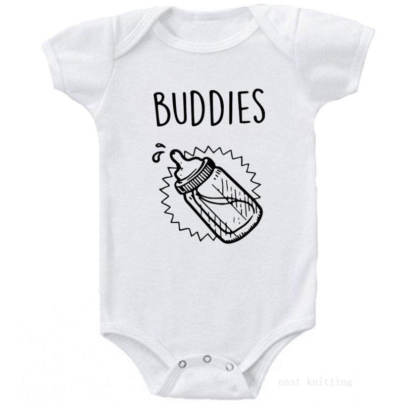 So Cute! ๐ผ Playful Bottle Print Summer Romper for Newborns - Babyzy