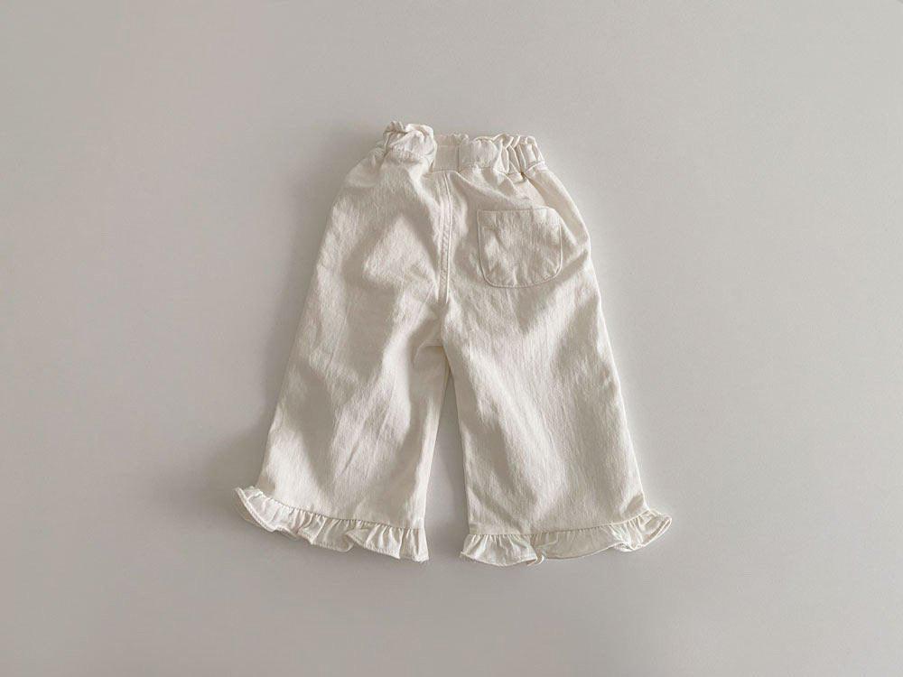 Spring Baby Girls' Retro Wooden Ear Casual Lace Wide-leg Pants Children Fashion Pants - Babyzy