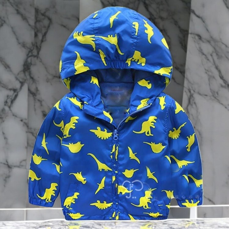 Rawr & Roam – Cartoon Dinosaur Zip-Up Jacket for Kids