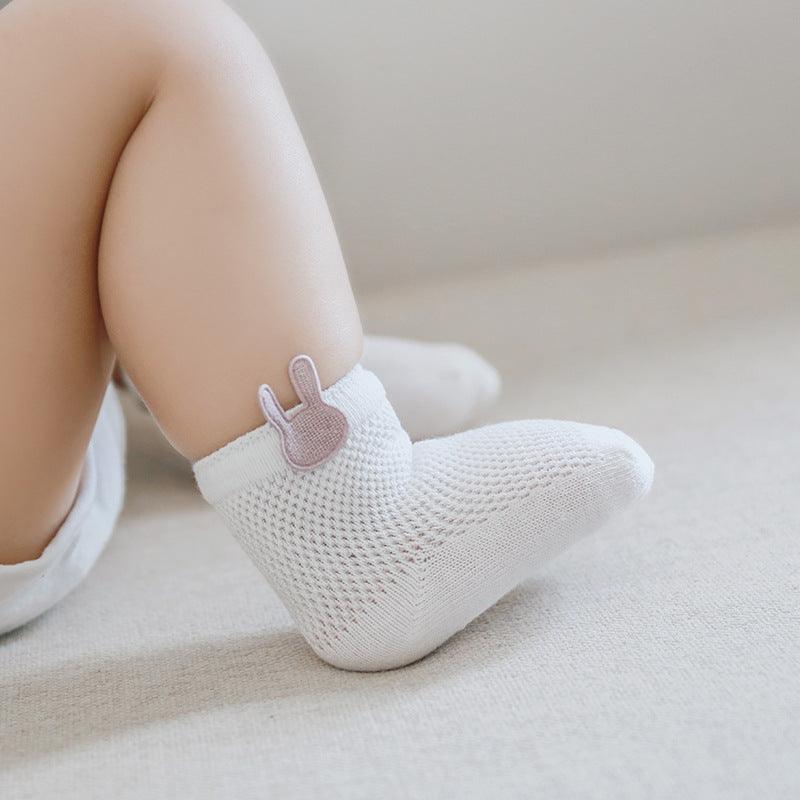 🧦 Tiny Toes, Big Comfort – Breathable Mesh Summer Socks for Newborns (3 Pairs) - Babyzy