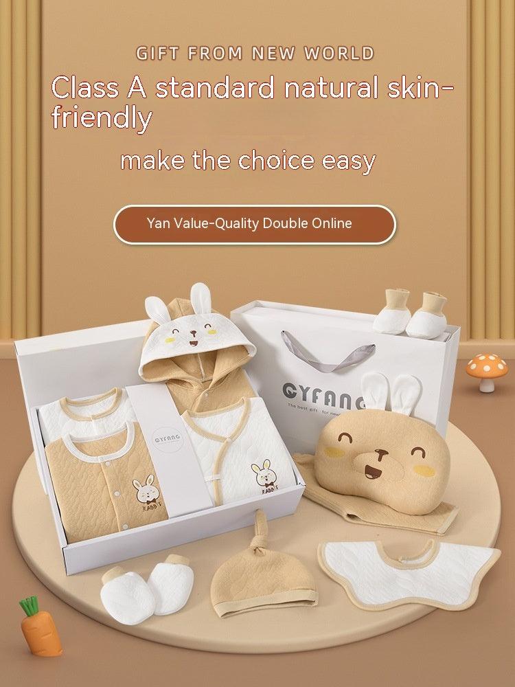 🍼 Pure Beginnings – Minimalist Newborn Gift Set (Soft Cotton Essentials) - Babyzy