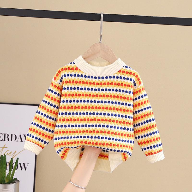 Rainbow Stripes Pullover Sweater - Babyzy