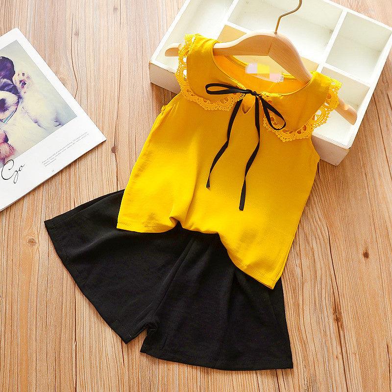 Sweetheart Style – 2-Piece Suspender Skirt & T-Shirt Set for Girls - Babyzy