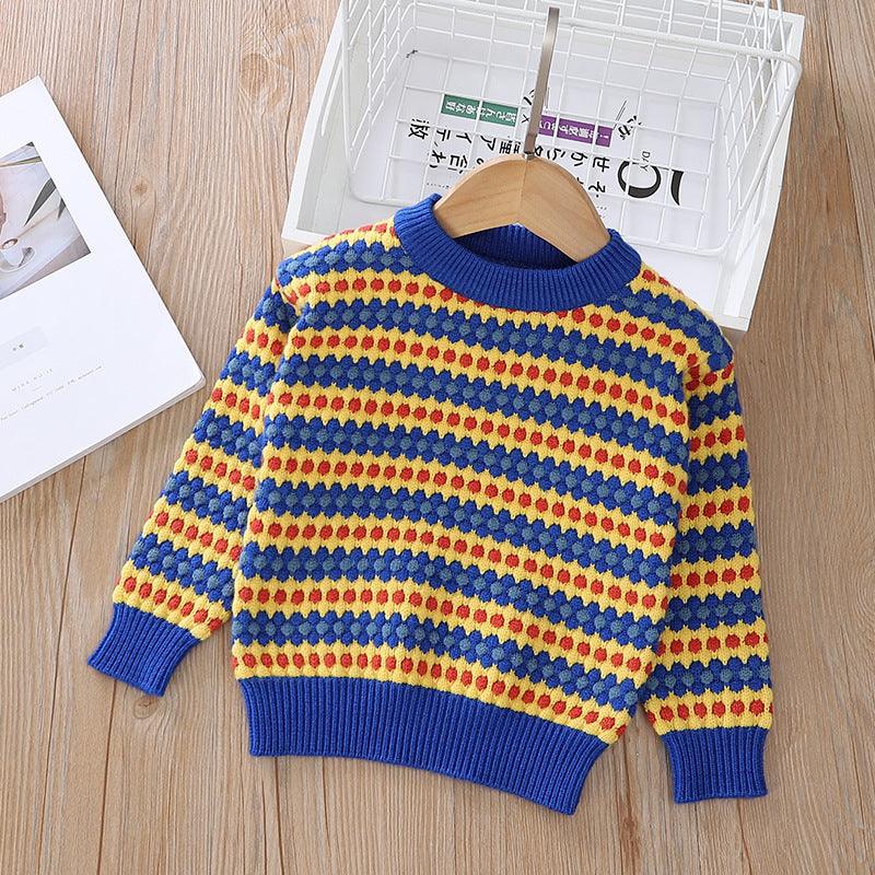 Rainbow Stripes Pullover Sweater - Babyzy