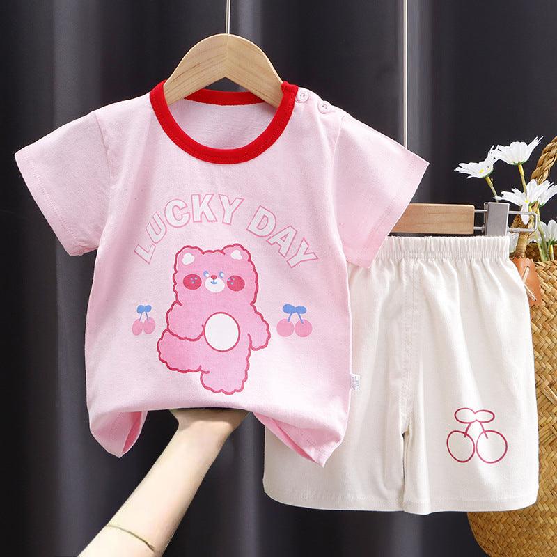 ☀️ Play All Day Set – 100% Cotton Short-Sleeved T-Shirt & Shorts for Kids - Babyzy