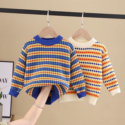 Rainbow Stripes Pullover Sweater - Babyzy