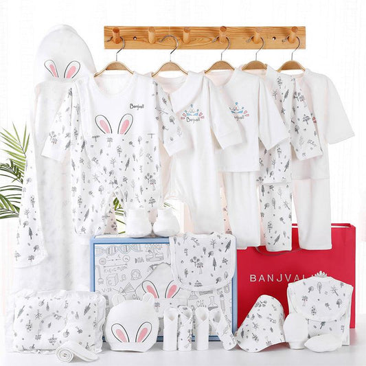 🎁 Bundle of Joy – Premium Newborn Gift Box Set (Soft Cotton Essentials) - Babyzy