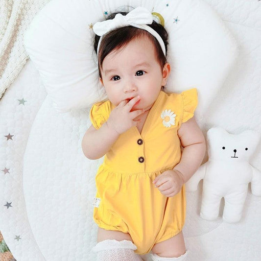Sweet Summer Style! Newborn Baby Girl One-Piece Romper ☀️🌸 - Babyzy