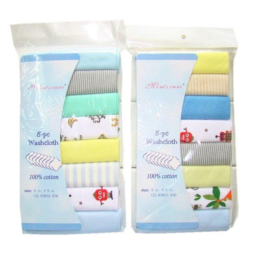 8pcs Pack Cotton Newborn Baby Towels - Babyzy