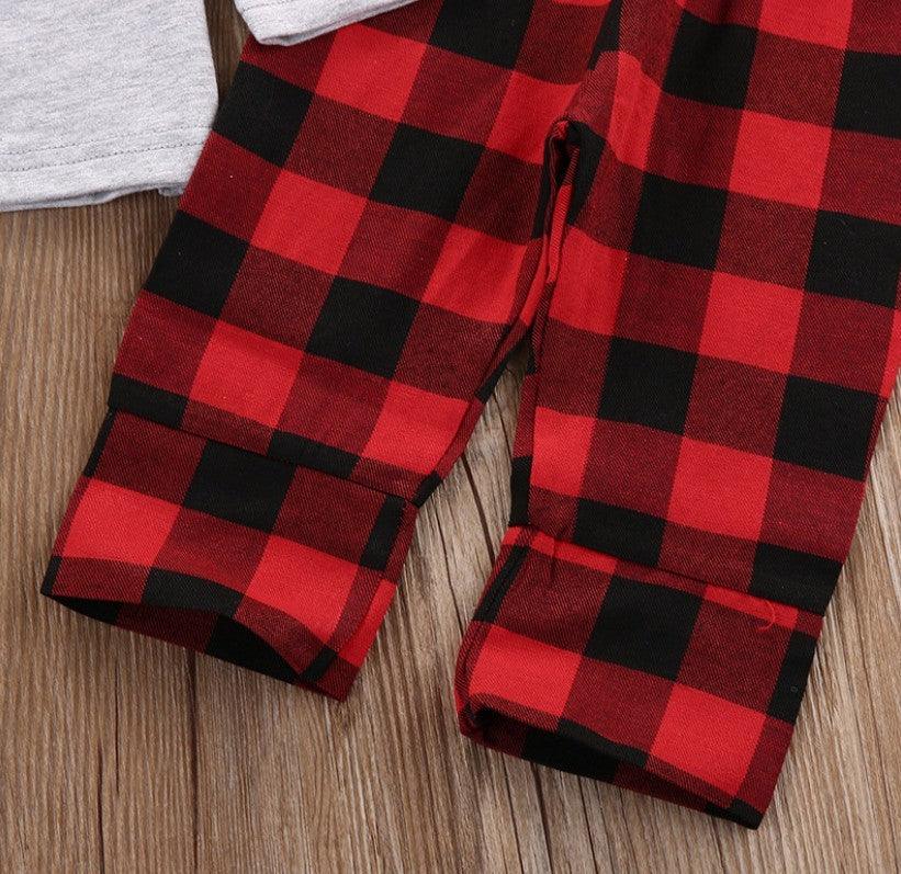 Plaid Moose 3-Pieces Set - Babyzy