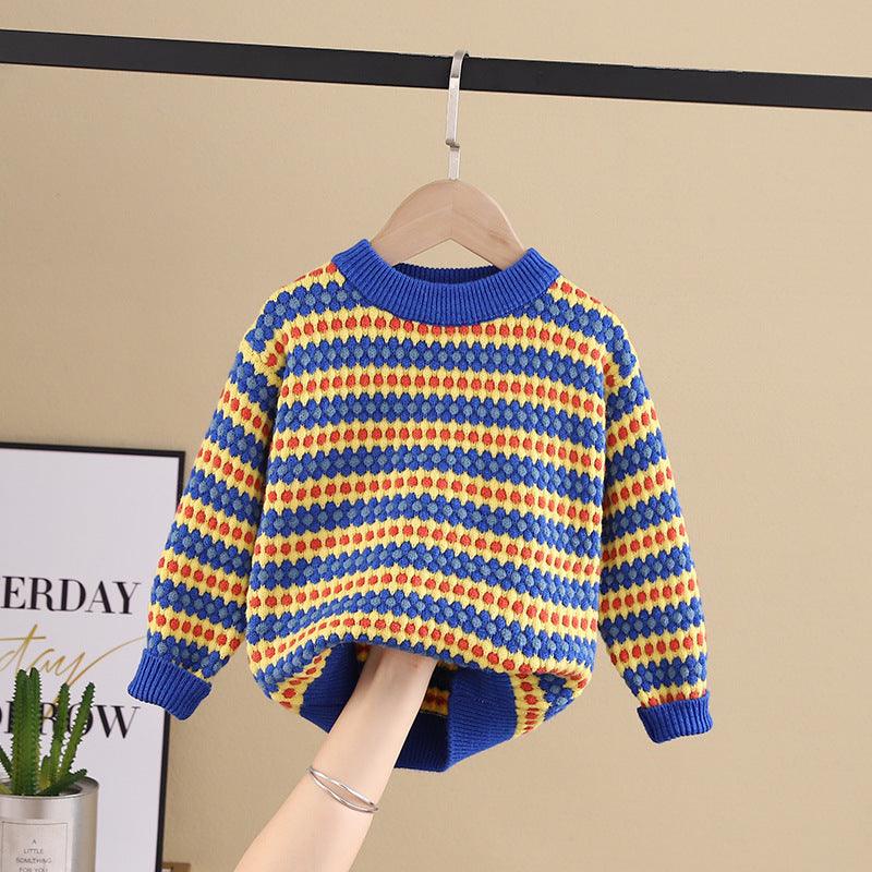 Rainbow Stripes Pullover Sweater - Babyzy