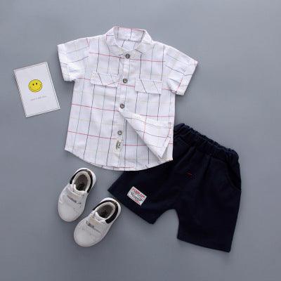 Cool and Classic – 2-Piece Short Sleeve Shirt and Shorts Set for Boys - Babyzy