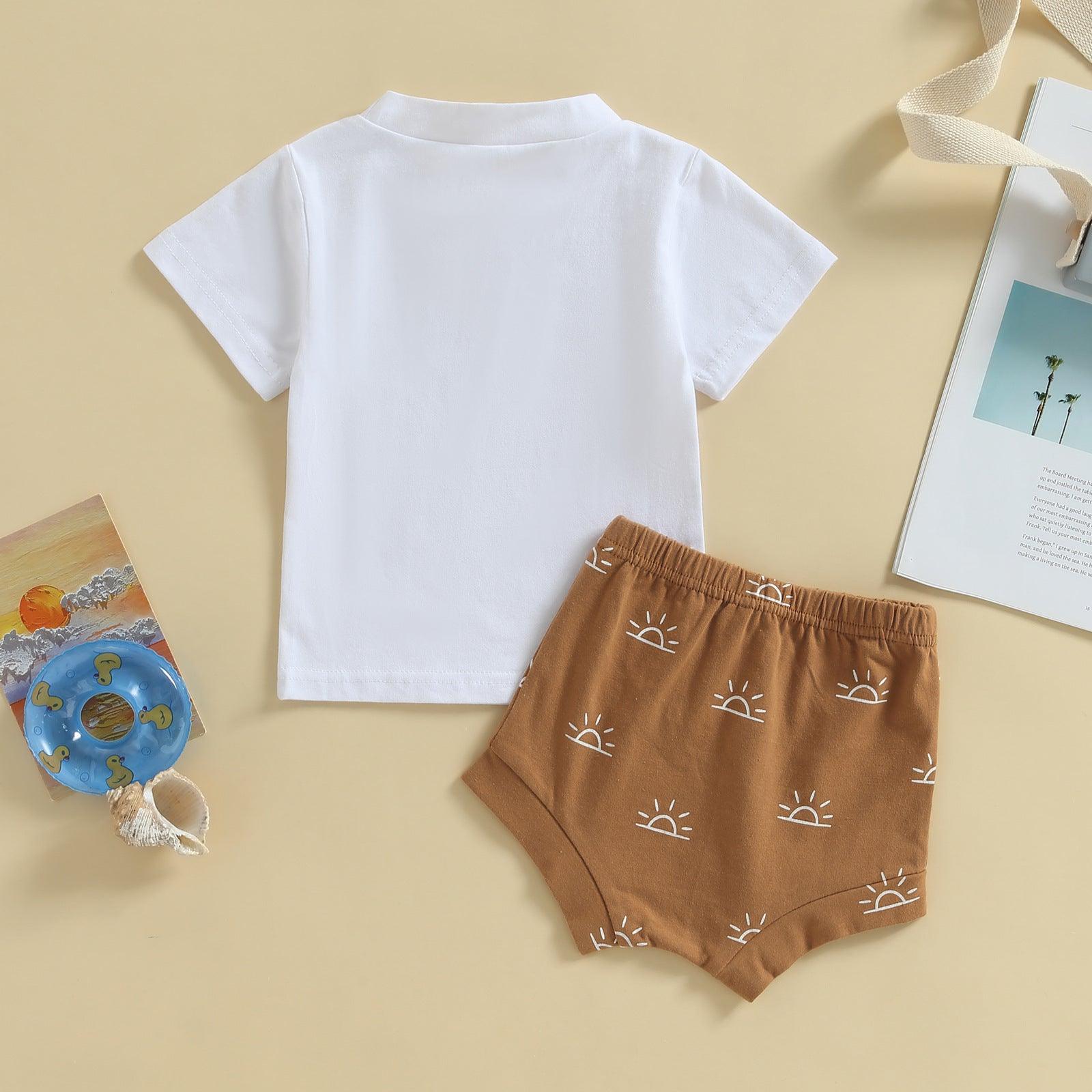 ☀️🌴 Little Sunshine: Baby Boys' Coconut Tee & Sun Shorts - Babyzy