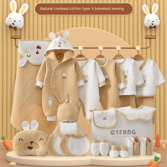 🍼 Pure Beginnings – Minimalist Newborn Gift Set (Soft Cotton Essentials) - Babyzy
