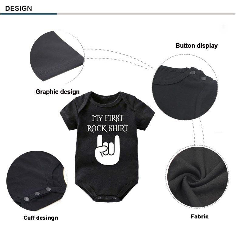Little Rebel – Finger Letter Printed Baby Romper - Babyzy