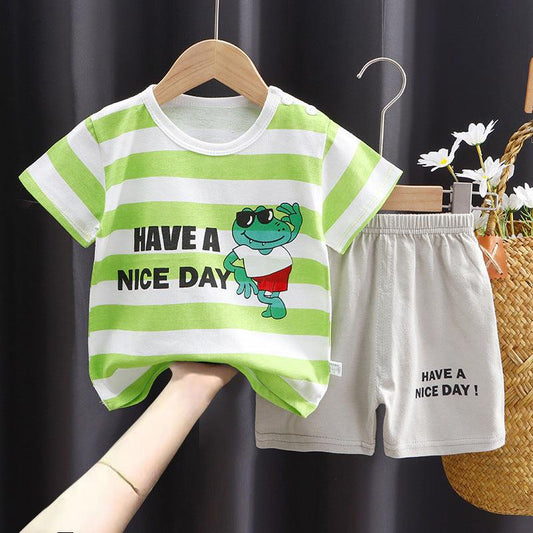 ☀️ Play All Day Set – 100% Cotton Short-Sleeved T-Shirt & Shorts for Kids - Babyzy
